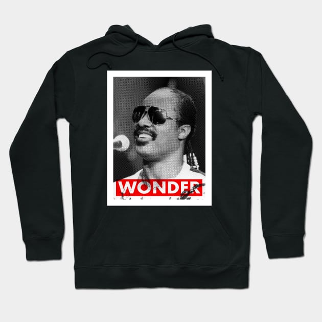 Stevie Wonder Riso Style Print Hoodie by SkipBroTees